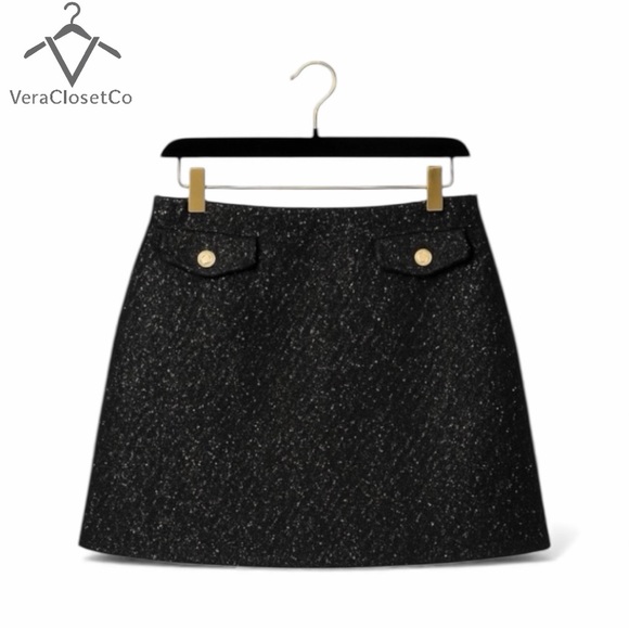 Michael Kors Dresses & Skirts - Michael Kors Black Tweed Sparkle Mini Skirt – Size 10